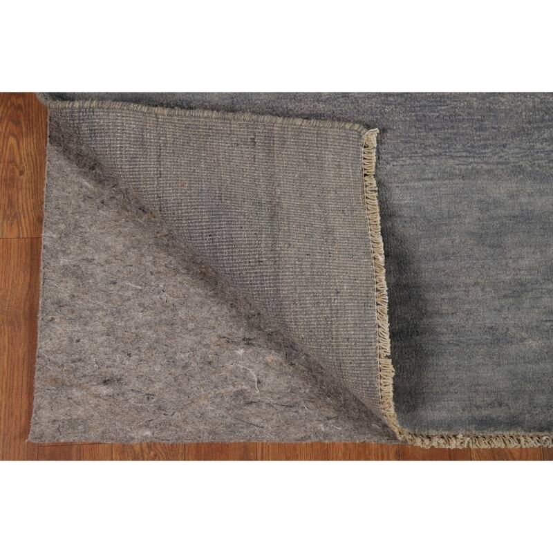 Gray Gabbeh Modern Runner Rug Handmade Wool Carpet - 2'9"x 9'7"