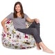 preview thumbnail 43 of 189, Kids Bean Bag Chair, Big Comfy Chair - Machine Washable Cover 48 Inches Extra Large - Canvas Jungle Animals on White