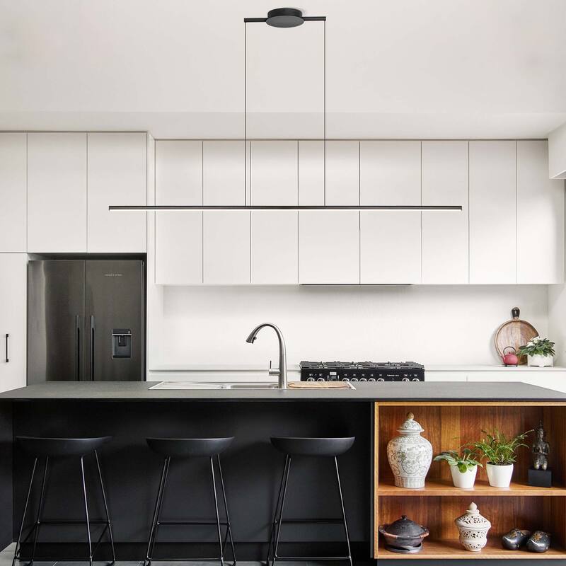 Minimalist Modern Dimmable Kitchen Island Light Linear Chandelier
