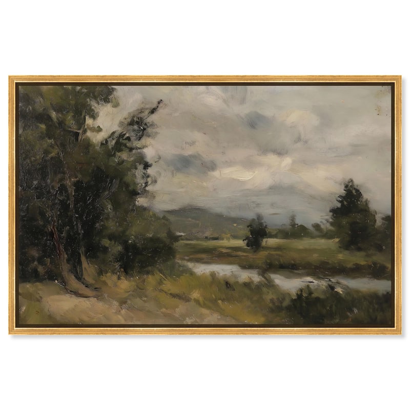 River's Path Canvas by Art Remedy - 15" x 10" - Gold