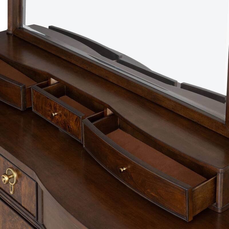 Furniture of America Prylen Modern 4-Piece Dark Cherry Solid Wood Panel Bedroom Set with LED Reading Lights