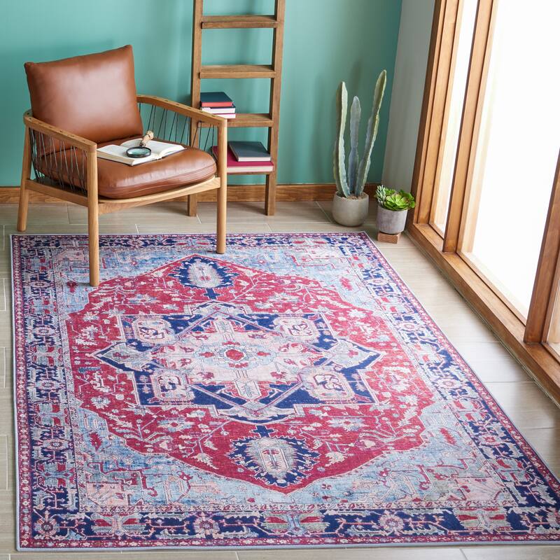 SAFAVIEH Tucson Machine Washable Slip Resistant Mathilde Oriental Medallion
