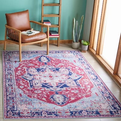 SAFAVIEH Tucson Machine Washable Slip Resistant Mathilde Oriental Medallion