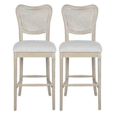 Rattan Back Elegant Kitchen Chairs Side Chair, Set of 2