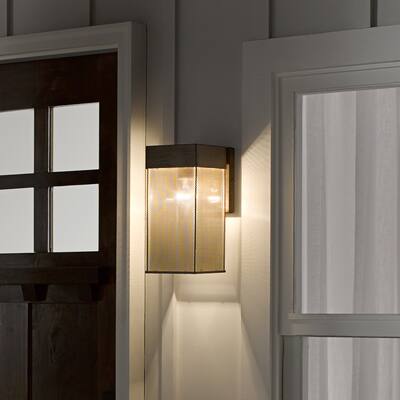 River of Goods Dixsie Brown Brushed Metal Wall-Mounted Outdoor Light - 6.25" x 7.75" x 13.25"