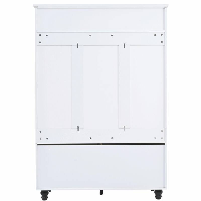 5-in-1 Entryway Bench with Shutter-shaped Doors, Coat Rack, Cushion and 4 Sturdy Hooks