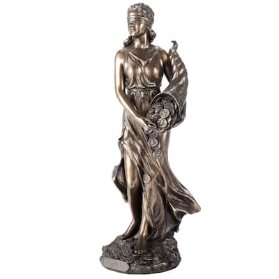 12.6" H FORTUNE Cold Cast Bronze - 4.13"x4.92"x12.6"