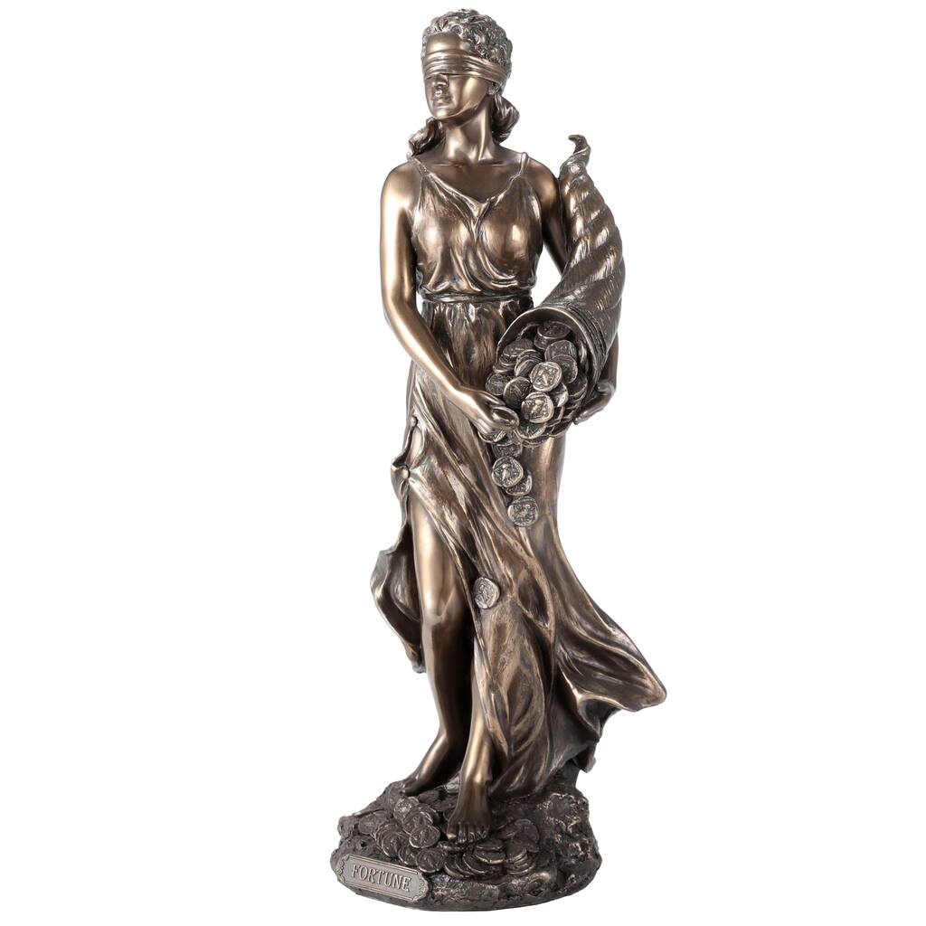 12.6" H FORTUNE Cold Cast Bronze - 4.13"x4.92"x12.6"