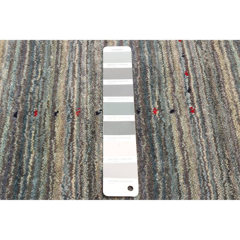 ECARPETGALLERY Hand Loomed Kashkuli Gabbeh Dark Grey Wool Rug - 4'0 x 5'8