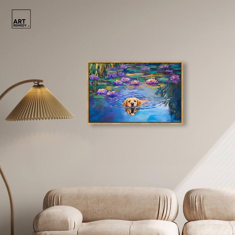 Watery Wag I Canvas by Art Remedy