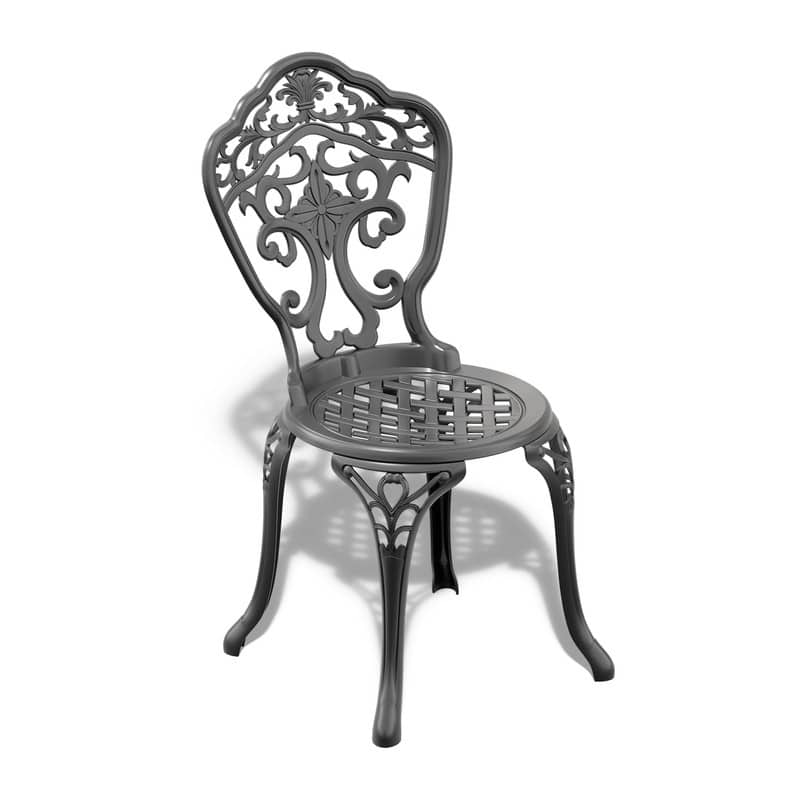 Black Aluminum Patio Outdoor Dining Chair (2-Pack)