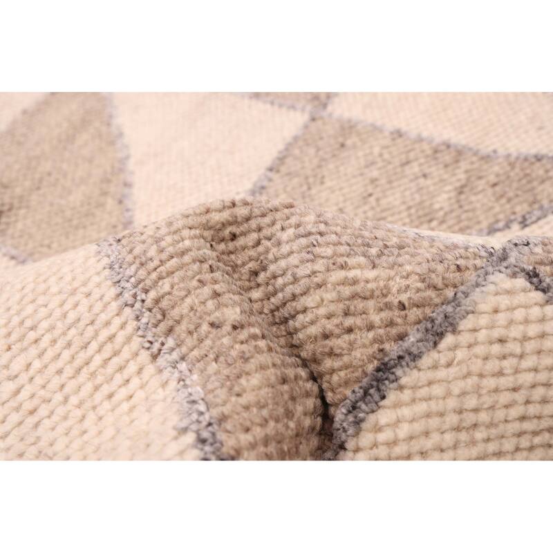 ECARPETGALLERY Hand-knotted Tangier Taupe Wool Rug - 5'0 x 7'11