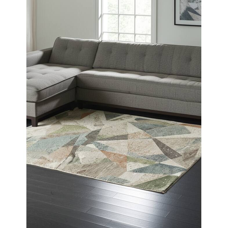 HomeRoots Checkered Bohemian Rectangle Area Rug - 144.00 in. x 108.00 in.  x 0.47 in.