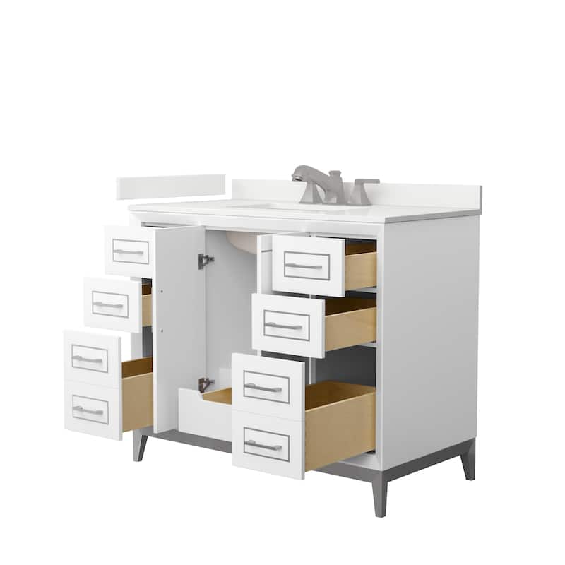 Marlena 42-inch Single Vanity, Quartz Top