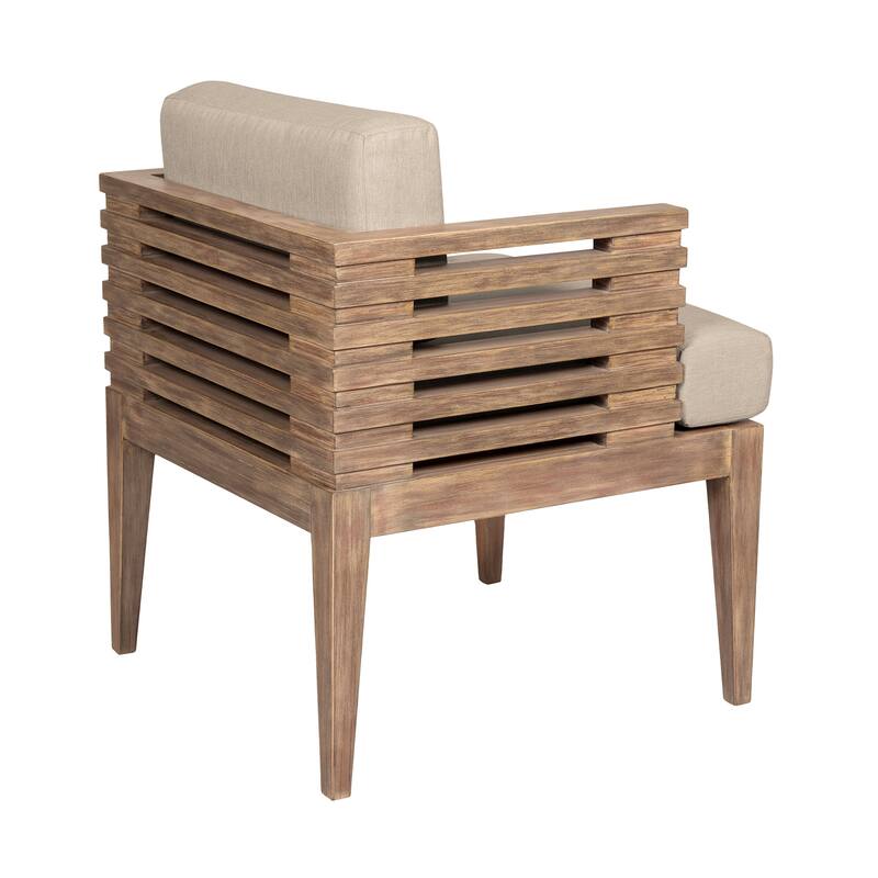 Vivid Outdoor Patio 7 Piece Dining Set in Eucalyptus Wood with Olefin Cushions