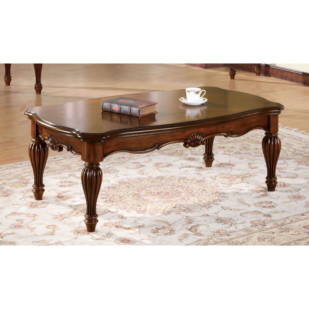 Destiny Cherry Rectangle Coffee Table with Turned Legs