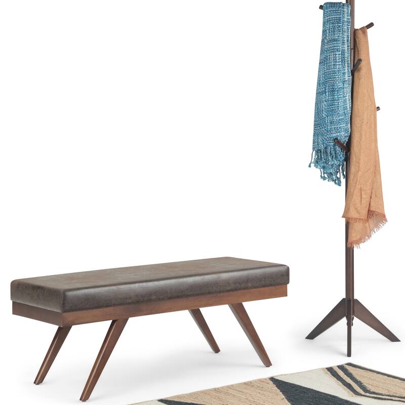 WYNDENHALL Nadine 48 inch Wide Mid Century Modern Rectangle Ottoman Bench