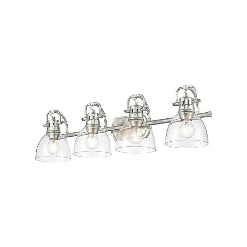 Golden Lighting 3602-BA4-PW Duncan 4 Light 34" Wide Vanity Light - Pewter / Clear