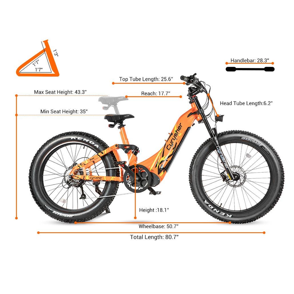 Cyrusher Trax 24 Step through Air Shock Ebike White
