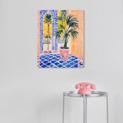 Wynwood Studio Canvas Architecture and Buildings Porticos II Blue and Sapphire Blue Modern & Contemporary Wall Art Canvas Print