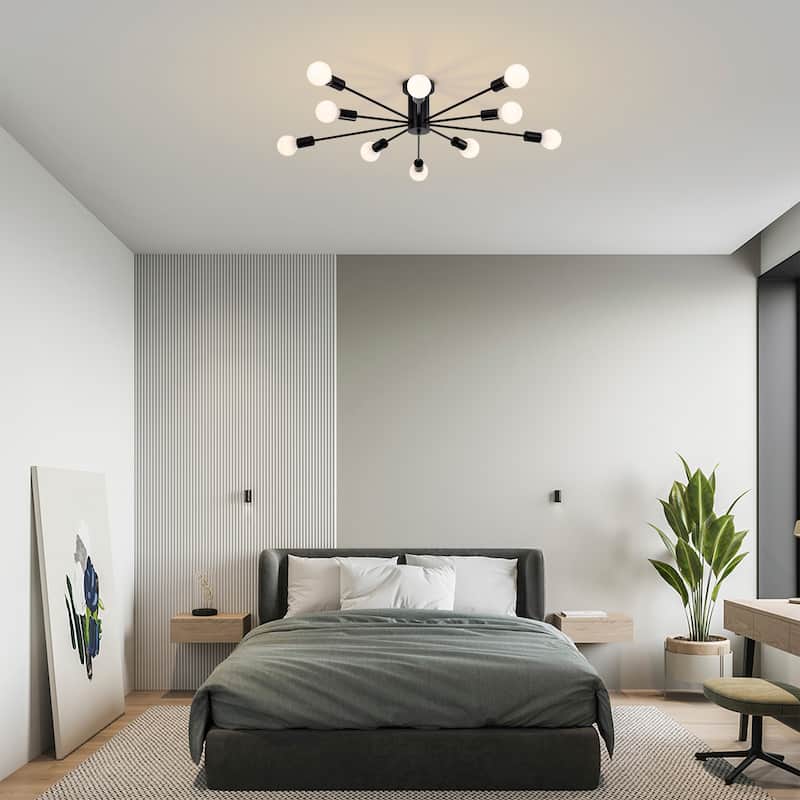 Pimlin 10-Light Baton Style Semi-Flush Mount Ceiling Lamp