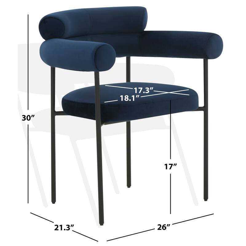 SAFAVIEH Couture Frouwe Curved Back Dining Chair (Fully Assembled) - 26Wx21Dx30H