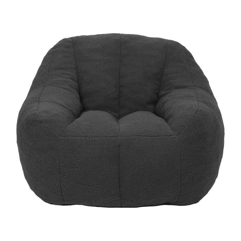 Fluffy Bean Bag Lazy Sofa Chair with Tufted Soft Stuffed Filling & Memory Foam