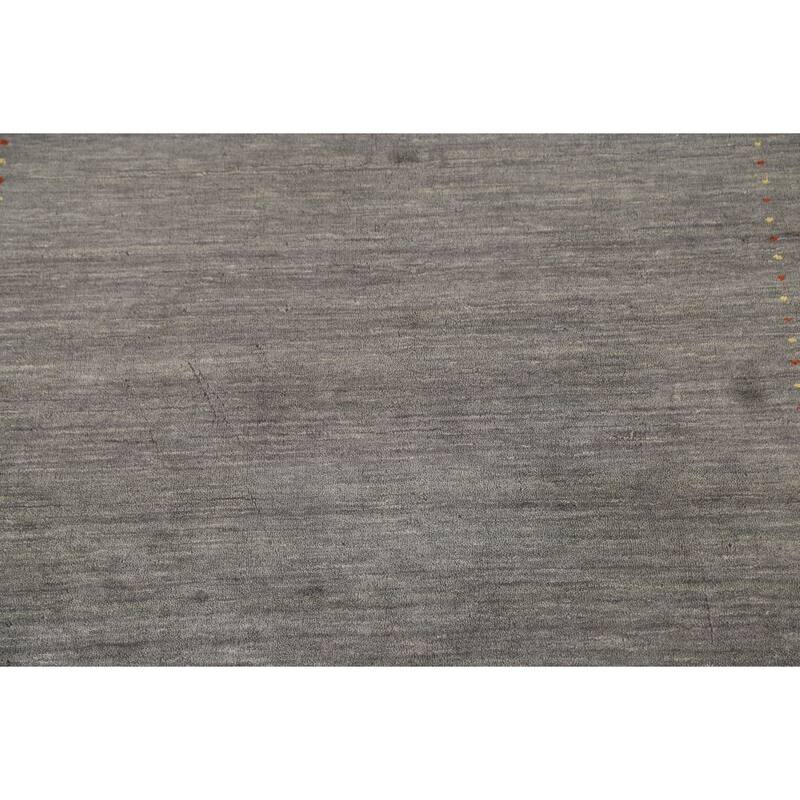 Gray Tribal Gabbeh Oriental Area Rug Handmade Wool Carpet - 3'11"x 5'10"