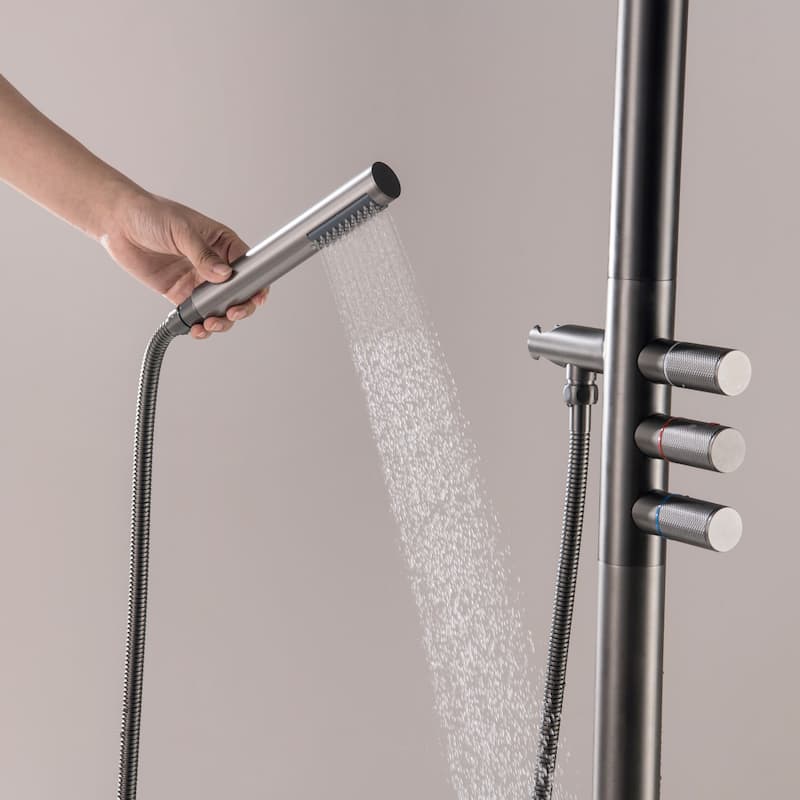 Modland 91''H Freestanding Outdoor Shower Rainfall with Handheld Shower