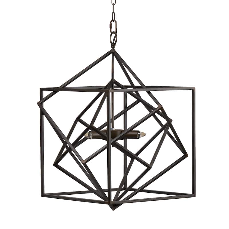3 Light Metal Chandelier (Bulb Not Included) - Black
