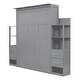 preview thumbnail 16 of 24, Roomfitters Queen/Twin Size Murphy Wall Bed with Shelves, Drawers, LED Lights, Space-Saving Design for Modern Living