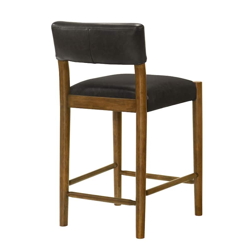 Bennet Faux Leather Upholstered Counter Stool with Solid Wood Legs Set of 2/4/6