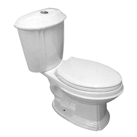 White 2-Piece 0.8 GPF/1.6 GPF WaterSense Dual Flush Elongated Bathroom Toilet With Slow Close Seat Renovators Supply