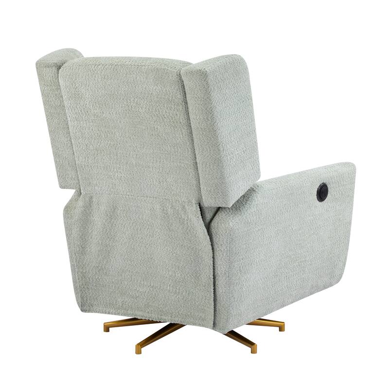 Christopher Knight Home - Starling Power Swivel Recliner With Gold Metal Base