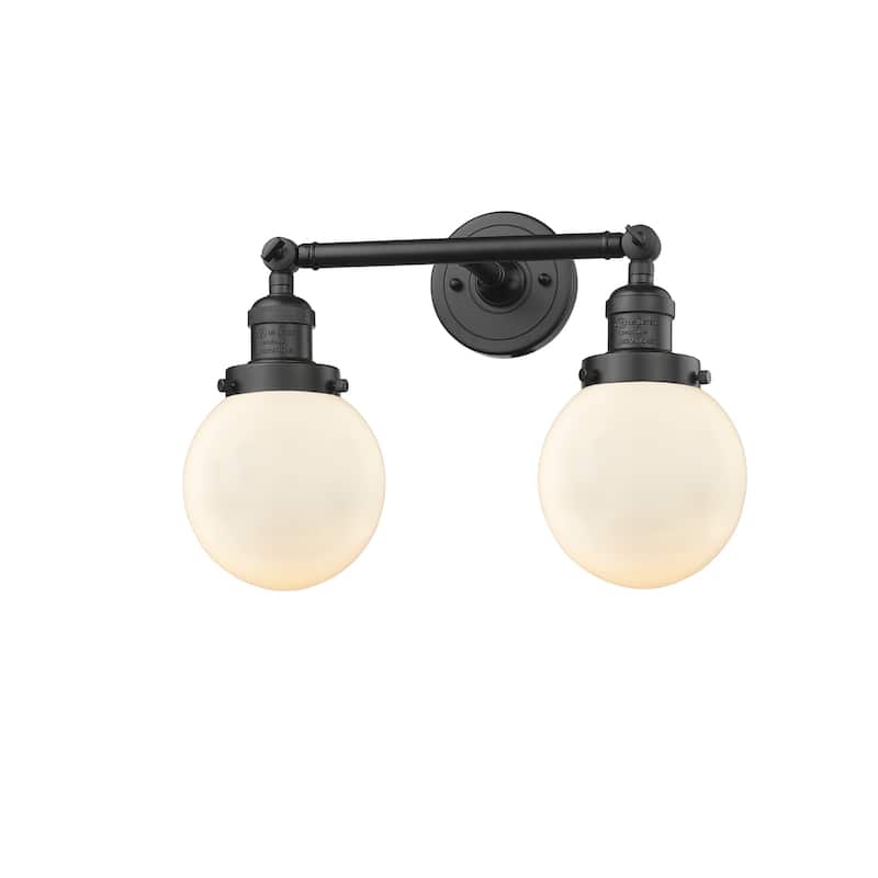 Innovations Lighting Beacon 2 Light 17" Wide Bathroom Vanity Light - Oil Rubbed Bronze / Matte White