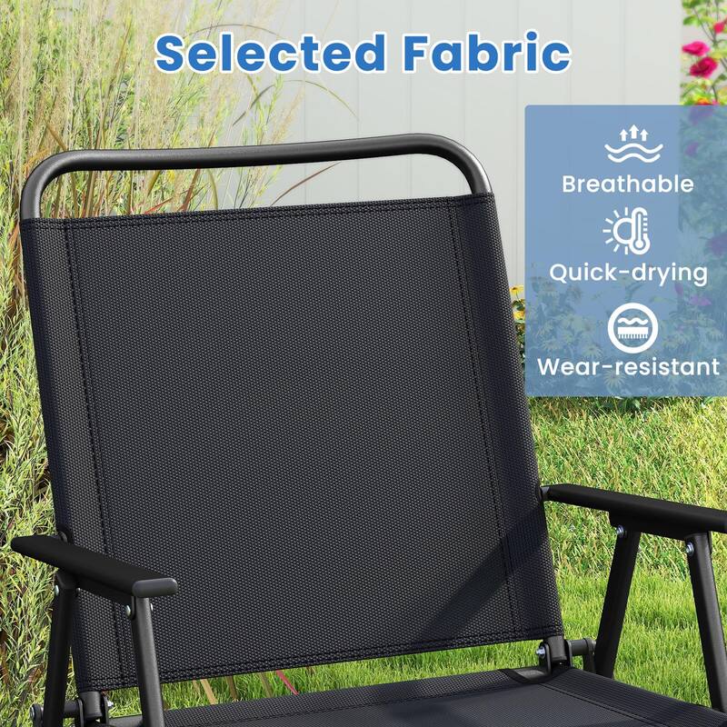 Costway 4 PCS Patio Folding Furniture Set Outdoor Conversation Set - See Details