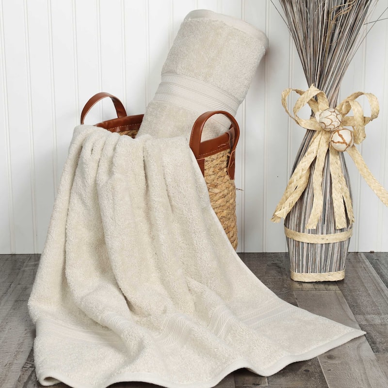 Superior Long Staple Combed Cotton Solid Bath Sheet - (Set of 2) - Almond