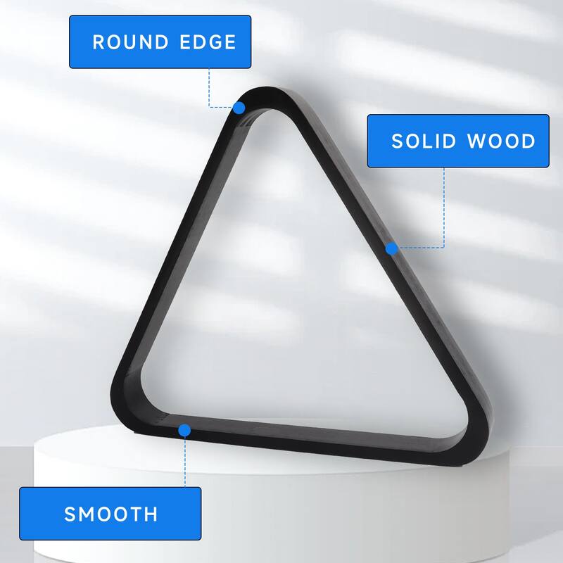 GSE™ Black Solid Wood Billiard 8-Ball Triangle/9-Ball Diamond Pool Ball Racks for 2-1/4" Pool Balls