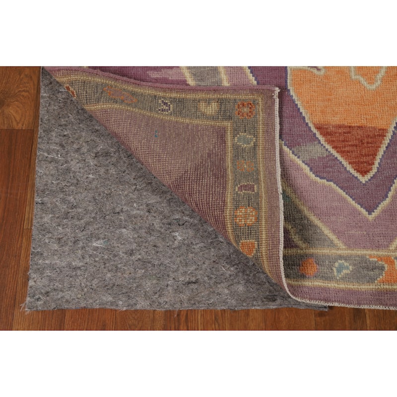 Vegetable Dye Purple Oushak Turkish Rug Handmade Wool Carpet - 4'0" x 6'11"
