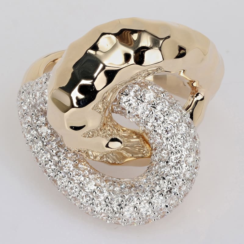 Miadora 2ct TDW Diamond Swirl Ring in 14k Yellow Gold