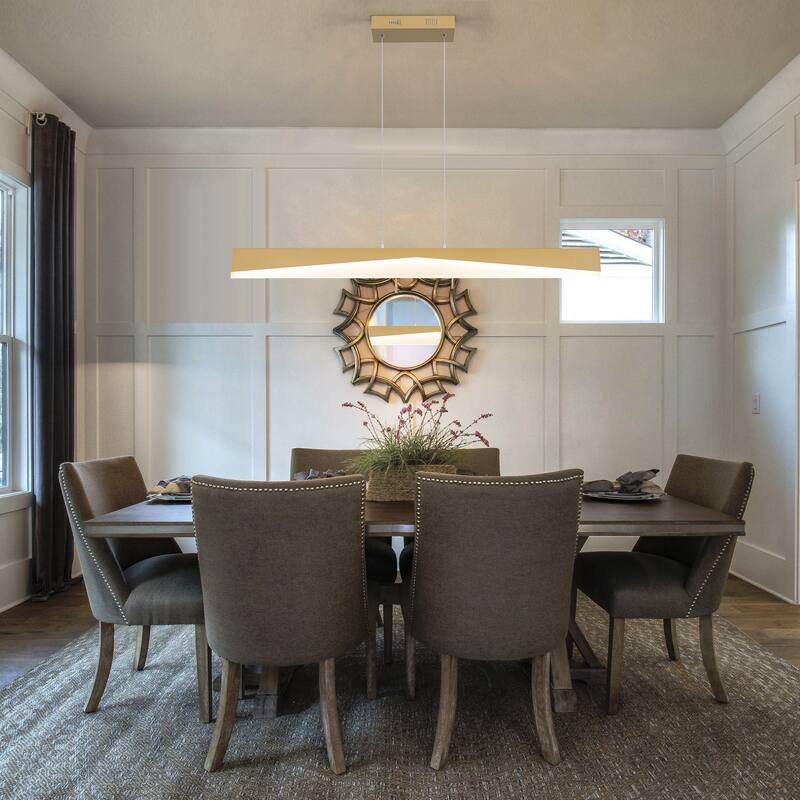 Modern Minimalist Linear LED Pendant Light Adjustable Linear Chandelier - W39.57"