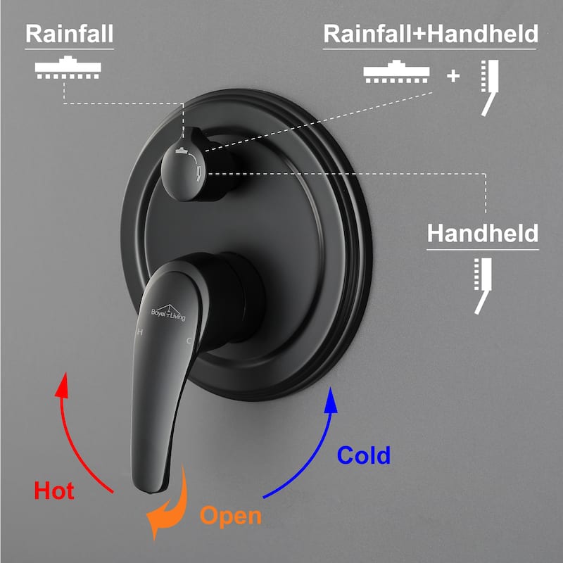 12 in. Ceiling Mount Dual Shower System with 5-Spray Patterns
