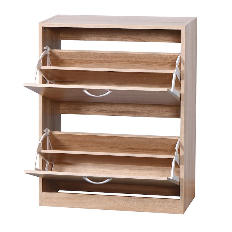 Wooden Shoe Storage Cabinet with 2 Flip Doors