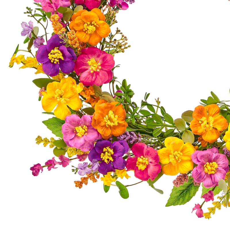 22" Summer Primula Wreath