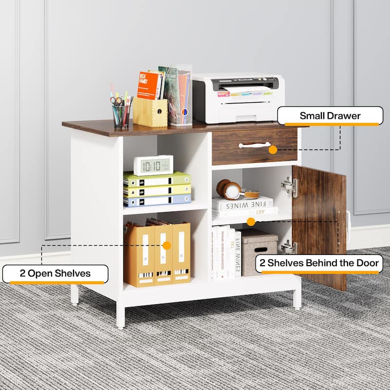 Large 63" L-Shaped Executive Office Desk with 31” File Cabinet