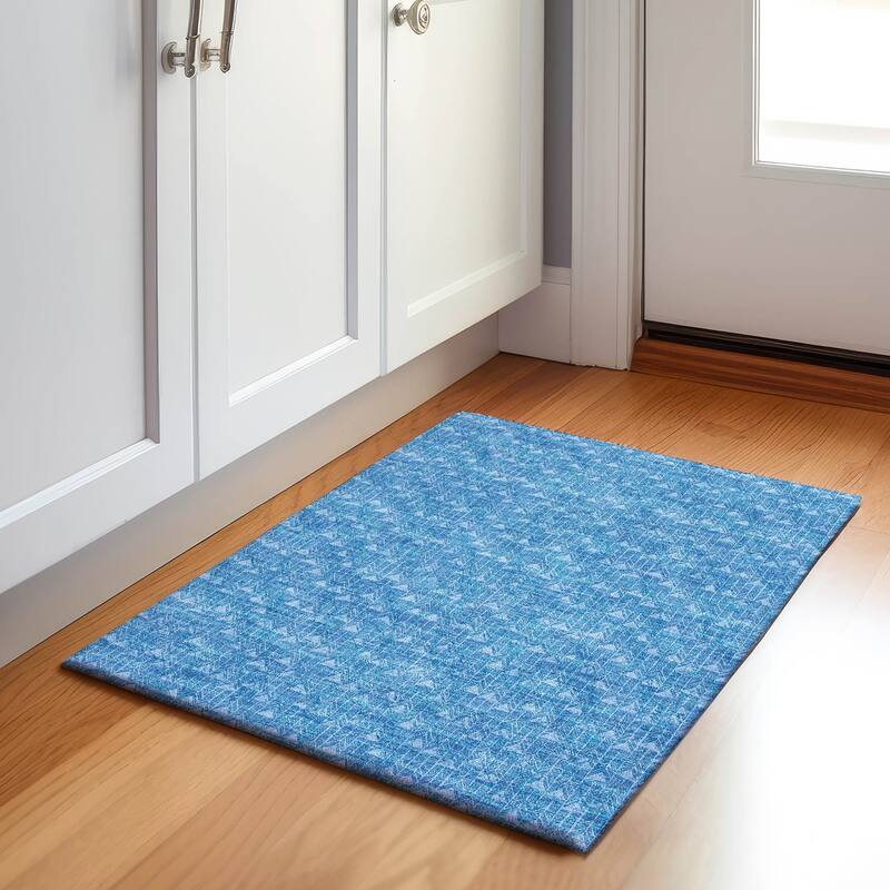 Premium Washable Super Soft Boho Moroccan Modern Mayfield Rug - Blue - 1' 8" x 2' 6" - Rectangle