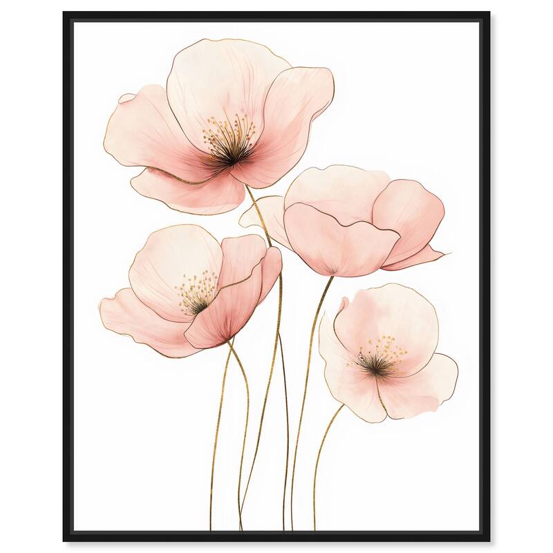 Pink Petal light Canvas by Art Remedy - Black - 30" x 36"