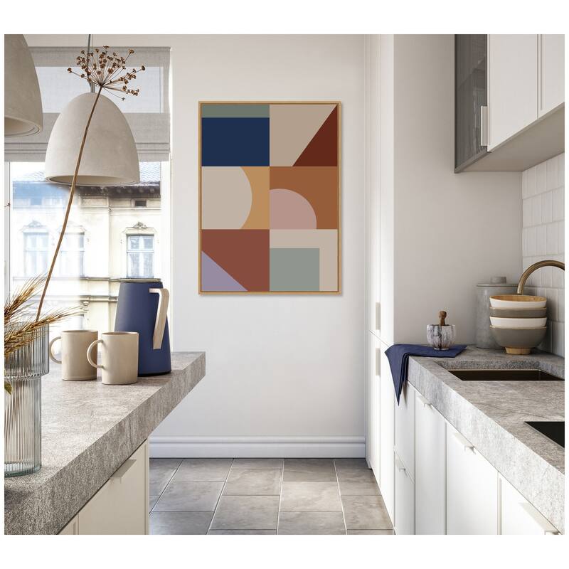 Kate and Laurel Modern Bohemian Pattern 1 by The Creative Bunch Studio Framed Canvas Wall Art Print