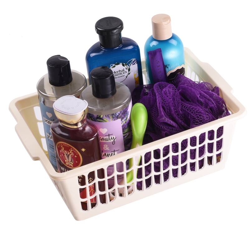 Small Plastic Storage Basket for Organizing Kitchen Pantry, Pack of 3