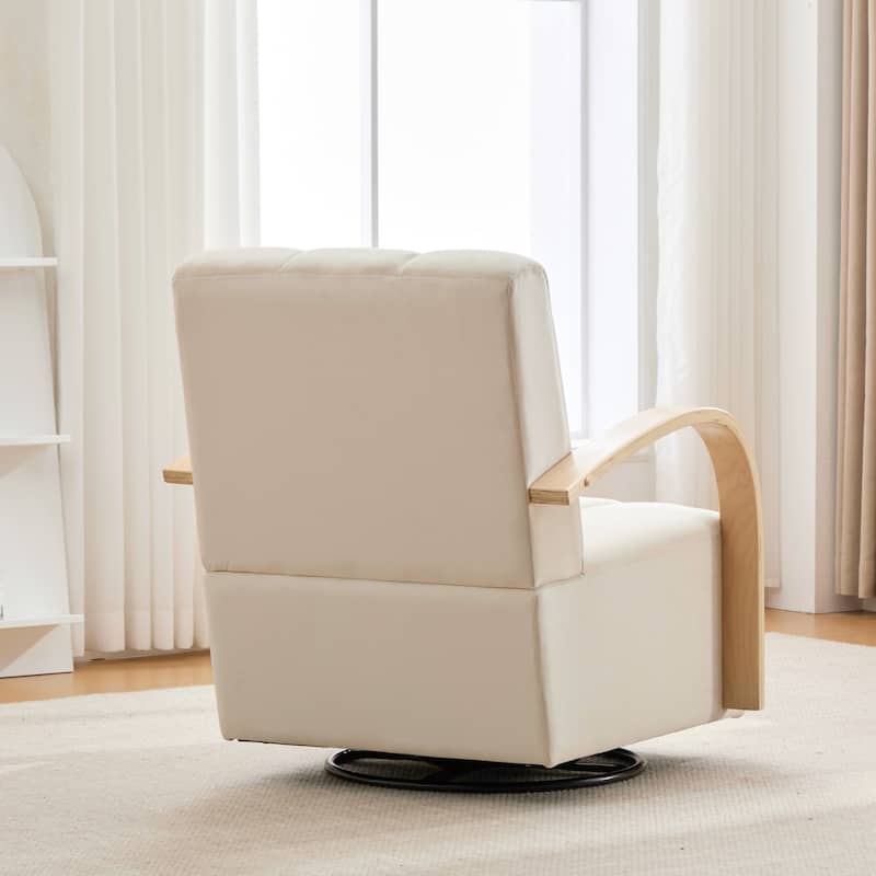 30.7"W 360° Swivel Accent Chair,Modern Upholstered Arm Chair with Metal Base